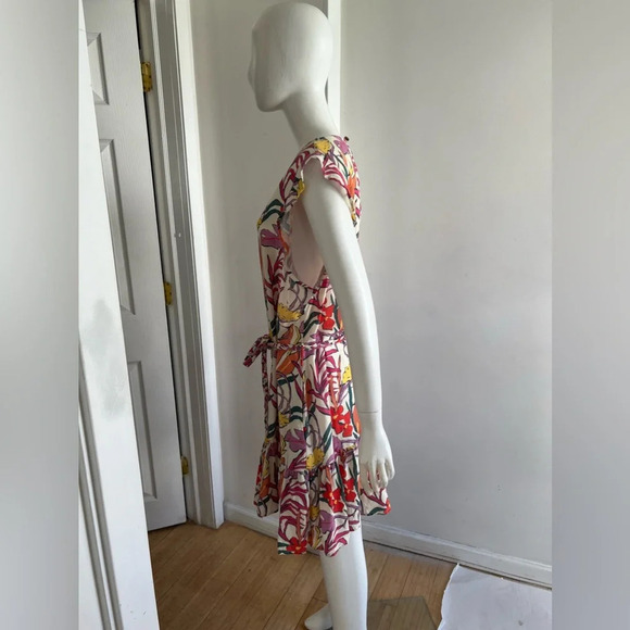 Marine Layer Tropical Floral Laney Midi Dress Size XL Tencel Linen Blend - Picture 3 of 9